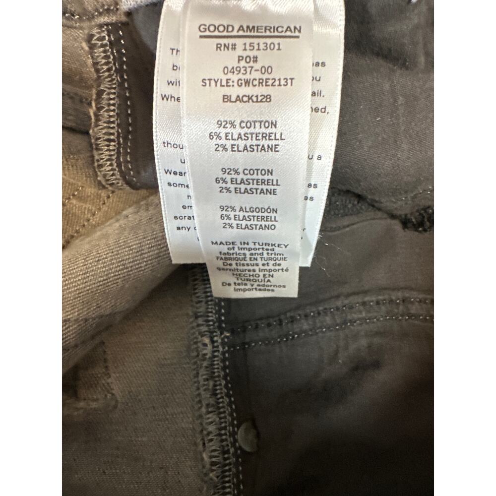 Good American Good Waist Crop Jeans Gray Raw Hem Size 8/29 NWT High Rise Stretch - Picture 8 of 8